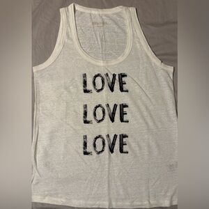 Zadig & Voltaire White Linen Graphic Tank Top